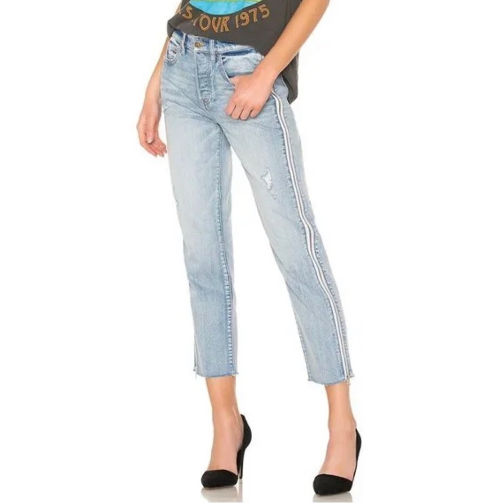Pistola High Rise White Zipper Blue Jeans Size 25
